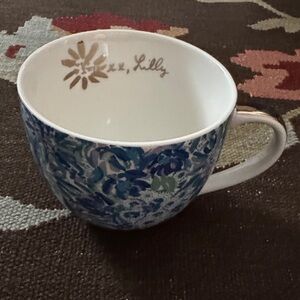 Lilly Pulitzer Blue and Green Floral Ceramic Mug